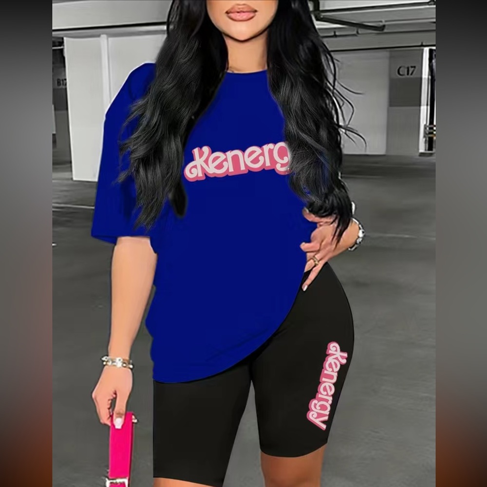BARBIE’s KENERGY 2 Piece Set royal blue XL and XXL shirt short set